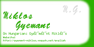 miklos gyemant business card